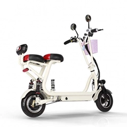 SZPDD Bicicleta SZPDD Bicicleta elctrica: Mini Scooter de Bicicleta elctrica Plegable (30 km / h, 8 Ah) con Puerto de Carga USB y Asiento Infantil, White, Battery~8Ah