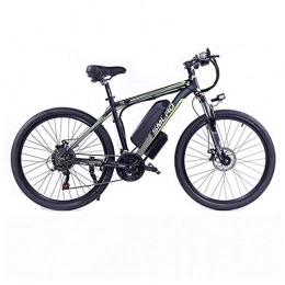 T-XYD Bicicleta T-XYD Bicicleta de montaña hbrida, Bicicleta elctrica para Adultos 48V 350W, 21 Velocidad Variable 26 Pulgadas, Snow Road Cruiser Motocicleta con Faros LED, Black Green