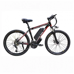 T-XYD Bicicleta T-XYD Bicicleta de montaña híbrida, Bicicleta eléctrica para Adultos 48V 350W, 21 Velocidad Variable 26 Pulgadas, Snow Road Cruiser Motocicleta con Faros LED, Black Red