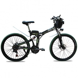 TANCEQI Bicicletas Eléctricas Plegable para Adultos 26 "Mountain E-Bike Bicicleta de 21 Velocidades, Bicicleta Eléctrica de Aluminio de 500W con Pedal para Unisex y Adolescentes, Verde