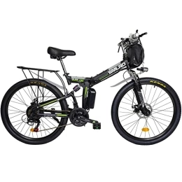 TAOCI Bicicleta TAOCI Bicicleta eléctrica Plegable de 26 Pulgadas para Hombres, Bicicleta de montaña Plegable Shimano de 21 velocidades con batería de Iones de Litio extraíble de 10 Ah, Doble absorción de Impactos