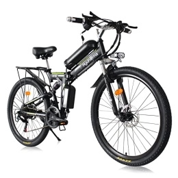 TAOCI Bicicletas eléctrica TAOCI Bicicleta eléctrica plegable para hombre / mujer de 26" ruedas 48V Urban E-bike Trekking MTB, IP54 diseño impermeable adulto Ebike, viajes diarios (Negro-02)
