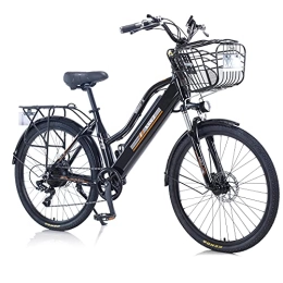 TAOCI Bicicleta TAOCI Bicicletas eléctricas para Mujeres Adultas, Todo Terreno 26 Pulgadas E-Bike Bicicletas extraíble batería de Iones de Litio Ebike para el Trabajo Ciclismo Viajes (Black)