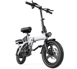 TCYLZ Bicicleta TCYLZ Bicicleta Eléctrica Plegable para Adultos Bicicleta Eléctrica de 14 Pulgadas con Motor 400W Desmontable 36V-8Ah Batería de iones de litio para Adultos Negro Blanco