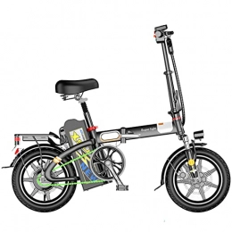 TGHY Bicicletas eléctrica TGHY Bicicleta Eléctrica Plegable 25km / h Alcance de 60km Aleación de Aluminio Bicicleta Portátil de 14 Pulgadas 240W Batería de Litio Extraíble de 20Ah / 48V Frenos de Disco Dobles, Negro