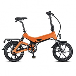 TGHY Bicicleta TGHY Bicicleta Eléctrica Plegable E-Bike de 16" Batería de Iones de Litio Extraíble de 36V 8.7Ah Motor de 250W Asistencia de Pedal Freno de Disco Doble EBS Alcance de 50km, Naranja