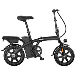 TGHY Bicicleta TGHY Bicicleta Eléctrica Plegable E-Bike Urbana de 14" para Adultos Motor Sin Escobillas de 250W Batería de Litio Extraíble de 48V 10Ah Asistencia de Pedal Faro LED Bicicleta Plegable, Negro