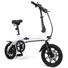 TGHY Bicicleta TGHY Bicicleta Eléctrica Plegable para Adultos Motor Sin Escobillas de 36V 250W E-Bike de 14" 25km / h Pantalla LCD Batería Extraíble de 8Ah Asistencia Al Pedaleo Desplazamientos Urbanos, Blanco