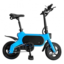 TGHY Bicicletas eléctrica TGHY Bicicleta Eléctrica Portátil Bicicleta Pequeña de 12" para Uso Urbano 25km / h Alcance de 45km Bicicleta Ligera con Asistencia de Pedal Batería de Litio Extraíble de 48V 13Ah, Azul