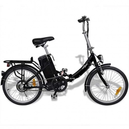 tidyard Bicicleta Elctrica Plegable con Batera Litio-Ion 24V 8AH de Aluminio con LED 3, Mx de 25kmh Negro
