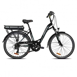 TORPADO Bicicleta TORPADO - Bicicleta elctrica afrodite de 26 Pulgadas, Motor sin escobillas, buje Trasero de 6 V, Color Negro