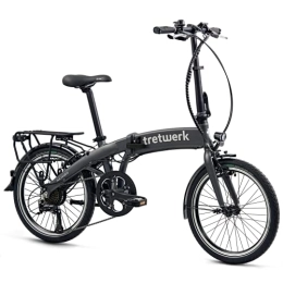 tretwerk DIREKT gute Räder Bicicleta Tretwerk - Bicicleta eléctrica plegable de 20 pulgadas, Akimbo, bicicleta plegable eléctrica con 8 marchas Shimano Acera, bicicleta eléctrica plegable con motor trasero, 250 W, 36 V, 360 Wh y 50 Nm,