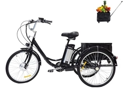 Lincheer Bicicleta Triciclo eléctrico para Adultos, Bicicleta eléctrica de 3 Ruedas, Triciclo de Crucero de 3 Ruedas con batería de Litio extraíble y Asiento de Bicicleta Ajustable (black1)