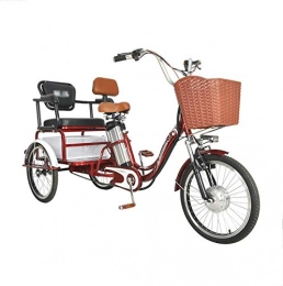 D.J Bicicletas eléctrica Triciclo eléctrico para Adultos, Bicicleta turística de 3 Ruedas 48V12AH con Asiento Trasero, Triciclo doméstico, Scooter para Ancianos, Modelo de Doble Asiento, Puede Transportar Personas