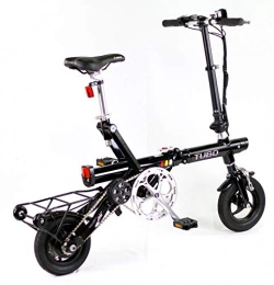 TUBO Bicicletas eléctrica TUBO AIR Black, Bicicleta eléctrica plegable transportable por avión, 13 Kg, Motor 250W, Batería 36V 2.6Ah 94Wh, Ruedas de 10 pulgadas