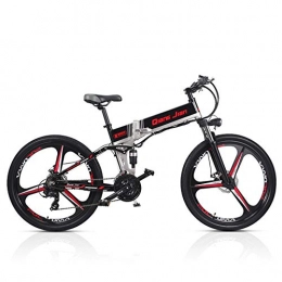 TYT Bicicletas eléctrica TYT M80 Bicicleta Plegable de 21 Velocidades 48V * 350W 26 Pulgadas Bicicleta de Montaña Eléctrica de Doble Suspensión con Pantalla Lcd 5 Pedal Assist (White-Sw, 10.4A), Negro-Iw, 12.8A