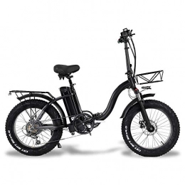TYT Bicicleta TYT Plegable bicicleta eléctrica nieve, 750W del motor, la batería de 48 V, 20 pulgadas de bicicletas de montaña bicicletas de grasa, pedaleo asistido E-bici con cesta 15Ah