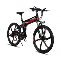 ukukuk Bicicleta elctrica, Bicicleta de montaña Plegable de 350 W y 26 Pulgadas, Cambio de 21 Niveles de Ebike asistido, Bicicleta E-Mountain 48V 12AH