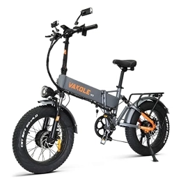 VAKOLE CO20 Fat Tire E-Bike para Hombres - Motores Duales de x2, Carga Rápida 4A, Bicicleta Eléctrica de Montaña Plegable, Neumáticos 20x4.0, Engranajes de 7 Velocidades, Pendiente de 35-40°