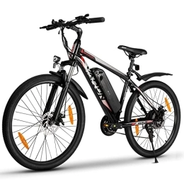 VARUN Bicicletas eléctrica VARUN Bicicleta de Montaña de 26 Pulgadas con Motor de 250W y Batería de 36V 10.4Ah, Bicicleta Eléctrica para Hombres y Mujeres, Velocidad Máxima 25km / h（ Rojo）