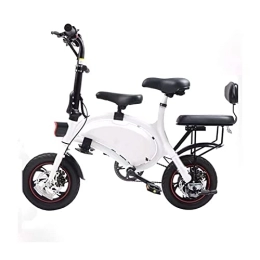 WASEK Bicicleta Vehículos eléctricos Inteligentes, Vehículos eléctricos para Padres e Hijos, Vehículos eléctricos con Asiento retráctil, eléctricas Luces (White A)