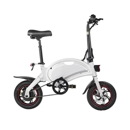 WASEK Bicicleta Vehículos eléctricos Inteligentes, Vehículos eléctricos para Padres e Hijos, Vehículos eléctricos con Asiento retráctil, eléctricas Luces (White B)