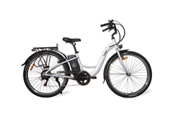 Velair Bicicleta Velair City Bicicleta eléctrica, Unisex Adulto, Blanco, Longueur: 191 cm largeur: 63 cm Hauteur: 82 à 102 cm
