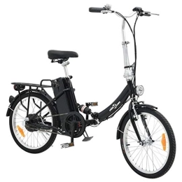 vidaXL Bicicleta vidaXL Bicicleta eléctrica Plegable de aleación de Aluminio con batería Litio-Ion, Negro