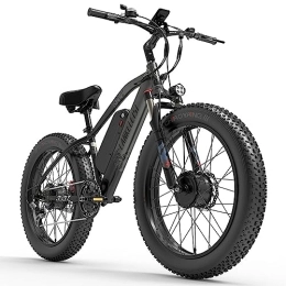 Vikzche Q Bicicletas eléctrica Vikzche Q MG740PLUS Bicicleta eléctrica Todoterreno con Motor Dual Delantero y Trasero (Nueva en 2023) (Gris)