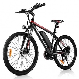 Vivi Bicicleta VIVI Bicicleta eléctrica de montaña 26 / 27.5 Pulgadas, Motor de 350 W, 36 V, 10.4 Ah, batería extraíble, Bicicleta eléctrica para Adultos. (Rojo 27.5)