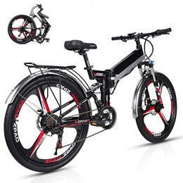 Wheel-hy Bicicletas eléctrica Wheel-hy Bicicleta de Montaa Elctrica Bici Plegable Ebike, 350W, Batera 48V 10.4Ah 26 Pulgadas Mountain E Bike