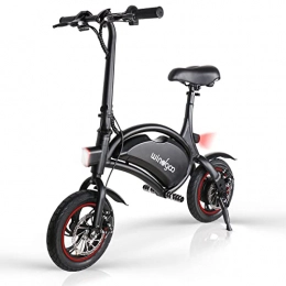 TOEU Bicicletas eléctrica Windgoo Bicicleta Electrica, Bicicleta Electrica Plegable, Velocidad de hasta 25 km / h, Neumáticos de 12" llenos de Aire, Batería de Iones de Litio de 36 V 6.0 AH. (Negro)