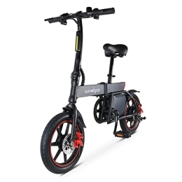TOEU Bicicleta Windgoo - Bicicleta eléctrica plegable, 36 V, 6, 0 Ah, batería de litio, neumáticos de 14 pulgadas, llenos de aire, velocidad máxima 25 km / h (B20-Black)