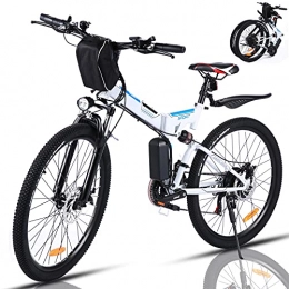 Winice Bicicletas eléctrica Winice E-Bike, Bicicleta de Montaña Eléctrica de 26 Pulgadas con Batería de 36V 8Ah, 21 Velocidades Bici Electrica Plegable con suspensión Delantera E-Bike para Adultos