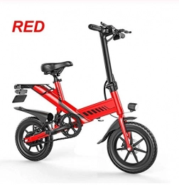 WXJWPZ Bicicleta WXJWPZ Bicicleta Elctrica Plegable 48V 7.5Ah 400W Aleacin De Aluminio Smart E Bike 14"Suspensin Trasera Mini Bicicleta Elctrica Plegable Bicicleta 3 Colores, Red