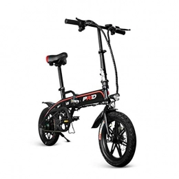 WXJWPZ Bicicletas eléctrica WXJWPZ Bicicleta Elctrica Plegable Bicicleta Elctrica Plegable De Aluminio De 14 Pulgadas 350W Potente Motor 36V10A Batera De Litio, Black