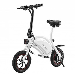 WXJWPZ Bicicleta Elctrica Plegable Bluetooth (por Encima De Android 4.3 / iOS 8) GPS Bicicleta Elctrica De Aluminio Plegable Bicicleta Elctrica Porttil 20KM Rango IPX5 Impermeable,White