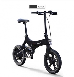 WXJWPZ Bicicleta WXJWPZ Bicicleta Elctrica Plegable Mini Bicicleta Elctrica Plegable De 16 Pulgadas Batera De Litio De 36V Oculta En El Bastidor 250w Motor De La Rueda Trasera Amortiguador Trasero, Black