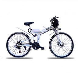 WXJWPZ Bicicleta WXJWPZ Bicicleta Eléctrica Plegable Bicicleta De Montaña Eléctrica De 24 Pulgadas Sonó 60 Km De Velocidad Máxima 35 Km / H Plegable, White