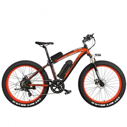 LANKELEISI Bicicleta XF4000 26 pulgadas bicicleta de montaña eléctrica 4.0 nieve bicicleta 1000W / 500W energía fuerte 48V batería de litio 7 velocidad suspensión tenedor (Negro Rojo, 1000W 17Ah + 1 batería repuesto)