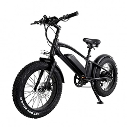 XGHW Bicicleta XGHW Bicicleta eléctrica de 20 Pulgadas, Equipada con batería de Litio de 48V 12.8Ah 750W Motor de Alta Potencia, 5 Niveles de Velocidad, Bicicleta de montaña de neumáticos de Grasa (Color : Black)