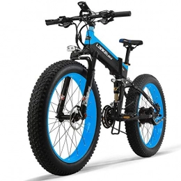 xianhongdaye Bicicleta xianhongdaye Bicicleta eléctrica de 27 velocidades y 26 Pulgadas 48V 1000W Bicicleta eléctrica Neumático Ancho Neumático Bicicleta de montaña-Azul 48V 8AH 350W