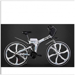 Xiaotian Bicicletas eléctrica Xiaotian Bicicleta eléctrica Plegable Ciudad Bicicleta de montaña Adulto Ciclomotor, Batería de Litio 48V Batería eléctrica de 26 Pulgadas, Blanco
