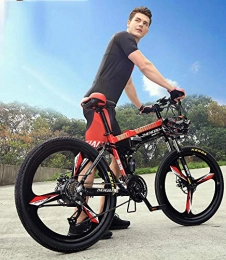 XTD Bicicleta XTD - Bicicleta eléctrica plegable de montaña de 26 pulgadas para adultos con doble freno de disco y suspensión completa (90 km 48 V 14, 5 Ah 400 W) con contador LED inteligente, 27 velocidades A