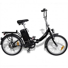XuzhEU Bicicleta Eléctrica Plegable de Aluminio Batería Litio-Ion Negro