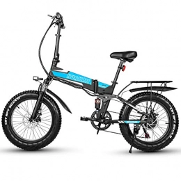 XXCY Bicicletas eléctrica XXCY Bicicleta de Carga asistida por Pedal, Bicicleta eléctrica Plegable Unisex 500w 48v 12.8ah 20 Pulgadas Fat Tire Shimano Bicicleta de Carretera eléctrica de 7 velocidades (Azul 10A)