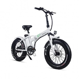 XXCY Bicicleta XXCY Bicicleta elctrica Plegable 500w e-Bike 20"* 4.0 neumtico Gordo 48v 15ah batera Pantalla LCD con 5 Niveles de Velocidad de Paso (Blanco)