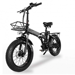 XXCY Bicicleta XXCY Bicicleta elctrica Plegable 500w e-Bike 20"* 4.0 neumtico Gordo 48v 15ah batera Pantalla LCD con 5 Niveles de Velocidad de Paso (Negro)