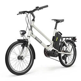 YADEA Bicicletas eléctrica YADEA Bicicleta de Ciudad eléctrica de 20 Pulgadas Pedelec Urban Ebike Bicicleta eléctrica Ajustable en ángulo de Altura para Adultos y Mujeres