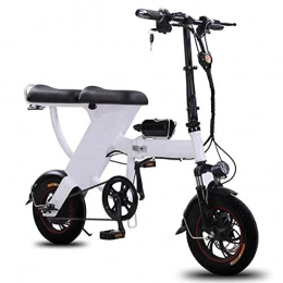 YANGMAN-L Bicicleta YANGMAN-L Bicicleta elctrica, de 12 Pulgadas Mximo E-Bici 48V 25Ah Bicicleta Plegable de la Velocidad de 35 kmh cercanas de la Ciudad, Blanco